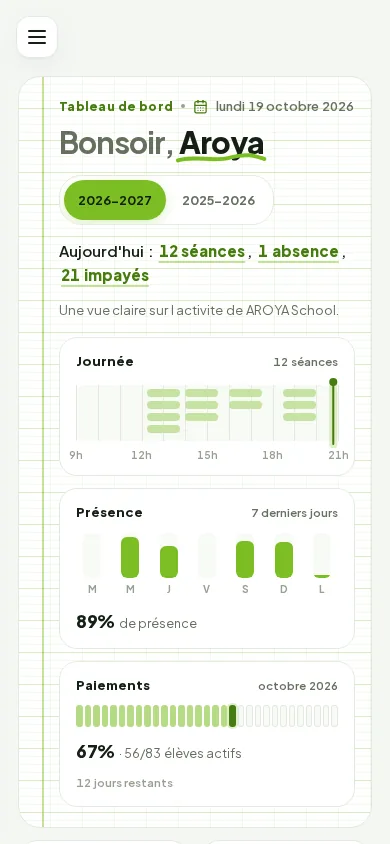 Version mobile du logiciel de gestion scolaire